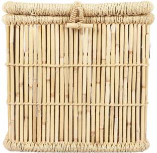 Yuvivaa Handmade Rope Wicker Basket Bamboo Gift Organizer Storage Box With Lid Storage Basket