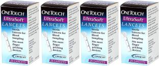 OneTouch Ultra Soft Lancets - 25 Count (Pack of 4 Multicolor) Glucometer Lancets