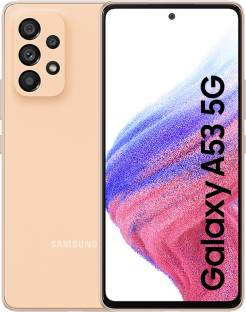 Add to Compare SAMSUNG Galaxy A53 (Awesome Peach, 128 GB) 4.1579 Ratings & 81 Reviews 8 GB RAM | 128 GB ROM | Expandable Upto 1 TB 16.51 cm (6.5 inch) Full HD+ Display 64MP + 12MP + 5MP + 5MP | 32MP Front Camera 5000 mAh Lithium Ion Battery Exynos Octa Core Processor Processor 1 Year Manufacturer Warranty for Device and 6 Months Manufacturer Warranty for In-Box ₹35,999 ₹39,990 9% off Free delivery Upto ₹19,000 Off on Exchange No Cost EMI from ₹6,000/month