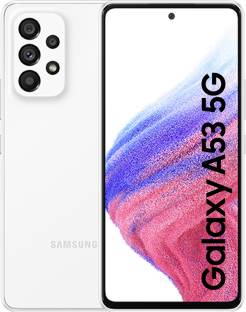 Currently unavailable Add to Compare SAMSUNG Galaxy A53 (Awesome White, 128 GB) 4.11,485 Ratings & 164 Reviews 8 GB RAM | 128 GB ROM | Expandable Upto 1 TB 16.51 cm (6.5 inch) Full HD+ Display 64MP + 12MP + 5MP + 5MP | 32MP Front Camera 5000 mAh Lithium Ion Battery Exynos Octa Core Processor Processor 1 Year Manufacturer Warranty for Device and 6 Months Manufacturer Warranty for In-Box ₹33,499 ₹39,990 16% off Free delivery Upto ₹29,000 Off on Exchange No Cost EMI from ₹5,584/month