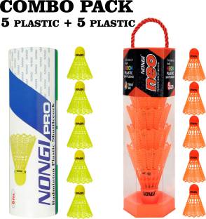 Nongi Badminton Shuttle (NEO & PRO) Combo Pack Of 10 Shuttle For Indoor Outdoor Sports Plastic Shuttle... 49 Ratings & 0 Reviews Plastic Rubber Base Cork Base Material Plastic Skirt Material Medium, 77 ₹284 ₹500 43% off Free delivery