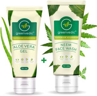GreenVedic Neem Face Wash And Aloe vera Gel ( 2 Items in a set)