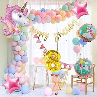 Flipkart Com Wonder Printed Unicorn Theme 38 Pc Birthday Decoration Golden 13 Letter Foil Balloon Golden Balloons For Boy Girl Balloon Balloon