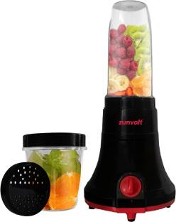 ZunVolt Blender Grinder Smoothie Maker Fruice 400 Juicer Mixer Grinder (2 Jars, Black-Red)