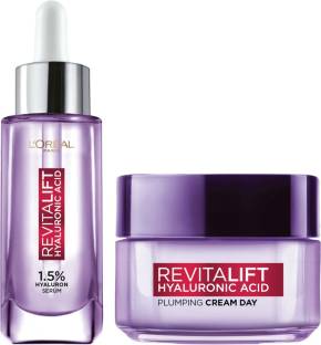 L'Oréal Paris Revitalift Hyaluronic Acid COMBO - Serum,15ml+Plumping Day Cream,15ml(Pack of 2)