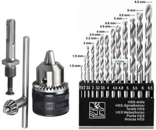 Hss Drill Bit Set And 13mm Drill Chuck 