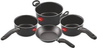 Pigeon Master Chef 4 Piece Non-Stick Coated Cookware Set 3.611 Ratings & 0 Reviews Made of: Aluminium Inclusions: Fry Pan, Sauce Pan Non-stick Coating Capacity: Fry Pan - 3||Sauce Pan - 1||Sauce Pan - 1.5||Sauce Pan - 3 L Dishwasher Safe 1 Year Warranty ₹899 ₹2,495 63% off Free delivery Crazy Deal