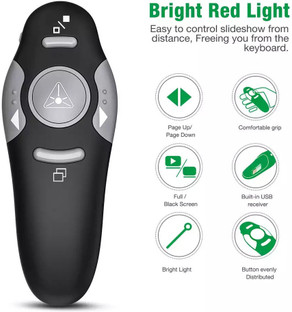 Wireless USB Pointer Pen Presentation Remote Control Clicker Page Turning Laser Light Pen 