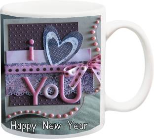 ME&YOU Gift for New Year;Happy N Y printed Ceramic Coffee Mug