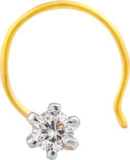 Ijuels Premium Dazzling jewel Diamond 18K Yellow Gold Plated Gold Nose Stud