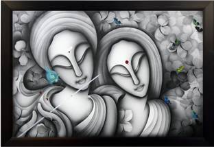 Divinecrafts Radha Krishna Love Moments Canvas 12 Inch X 18 Inch