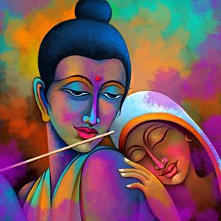 Lord Krishna Baby Krishna Bal Gopal Poster Paper Print Art