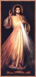 Elegance Divine Mercy Of Jesus Christ Canvas 30 Inch X 14 Inch