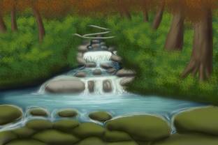 Art Factory Vastu Feng Shui Waterfall Canvas 24 Inch X 36 Inch