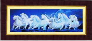 Shree Sai 7 Running White Horse Wall Painting Digital Reprint   inch x  inch Painting Price in India - Buy Shree Sai 7  Running White Horse Wall Painting Digital Reprint 