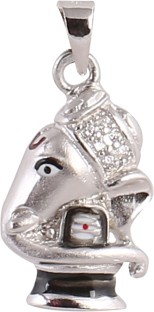 Ganesh Remover of Obstacles and Shiva Lingam Small Silver Pendant India 