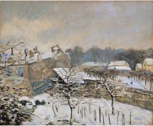 Tallenge Old Masters Collection Snow Effect At Louveciennes By