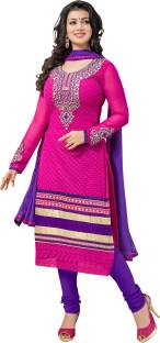 Manvaa Georgette Embroidered Semi-stitched Salwar Suit Dupatta Material