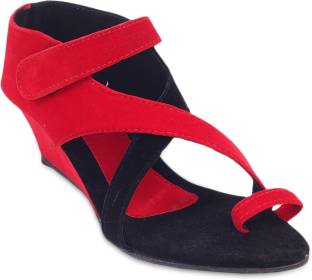 Fabme Women Red Wedges