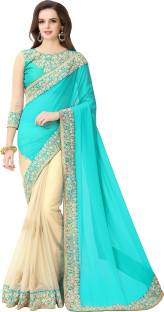 Glory Sarees Embroidered Bollywood Georgette, Lycra Sari