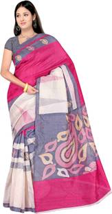 Winza Embellished, Paisley, Printed, Self Design, Solid, Striped Bhagalpuri Cotton, Art Silk, Printed Silk, Silk Sari