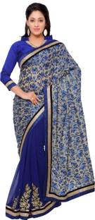 Indian Women Embellished Fashion Brasso Sari