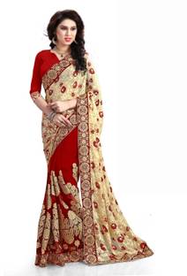 Indian E Fashion Embellished, Self Design Fashion Georgette Sari