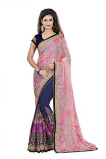 Aashvi Creation Embroidered, Self Design Fashion Brasso, Georgette Sari