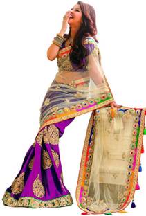 Krishna Emporia Self Design Bollywood Net Sari