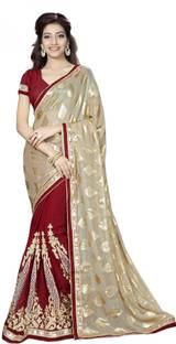 Aashvi Creation Embroidered Bollywood Georgette, Brasso Sari