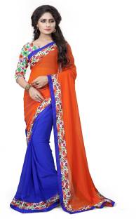 Aashvi Creation Floral Print Fashion Georgette Sari