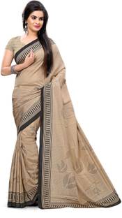 SGM Paisley, Geometric Print, Striped, Printed Fashion Art Silk Sari
