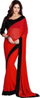 Sourbh Sarees Plain Fashion Georgette Sari