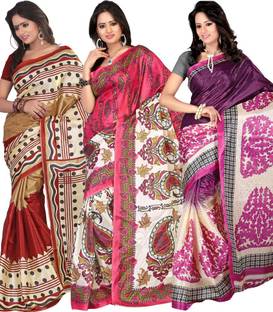 Ajamukhi Printed Bollywood Art Silk Sari