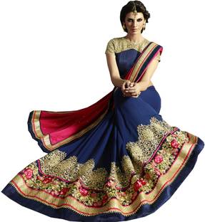 Fab Valley Embroidered Bollywood Georgette Sari