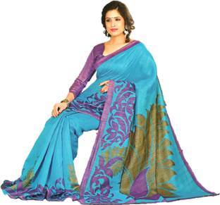 DESIGN WILLA Printed Bollywood Silk Cotton Blend Sari