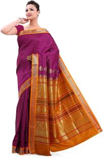 Ishin Solid Art Silk Sari