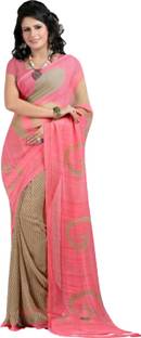 Ishin Printed Fashion Synthetic Georgette Sari