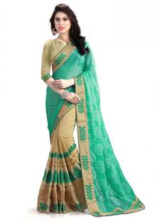 Anugrah Textile Embroidered Coimbatore Chiffon, Georgette Sari