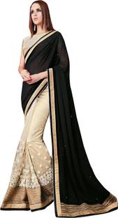 Shoponbit Embroidered Bollywood Georgette Sari