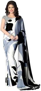 Saara Printed, Digital Prints Daily Wear Crepe Saree