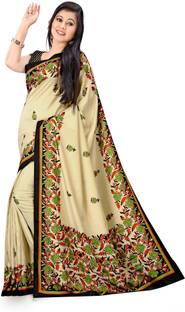 DESIGN WILLA Printed Mysore Art Silk Sari