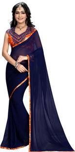 Trendy Store Solid Fashion Georgette Sari