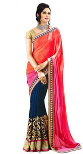 Yatri Silk Mills Embroidered Fashion Georgette Sari