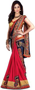 Pragati Fashion Hab Embroidered Fashion Georgette Sari