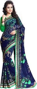 Oomph! Floral Print Fashion Georgette Sari