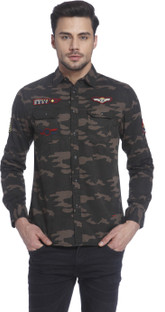 JACK \u0026 JONES Men Printed Casual Green 