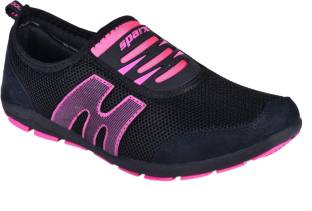 Sparx Stylish Black Pink Running Shoes