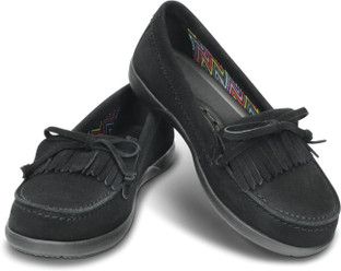 womens black croc loafers