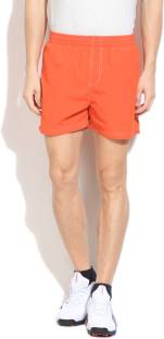 Russell Athletic Solid Men's Orange Sports Shorts